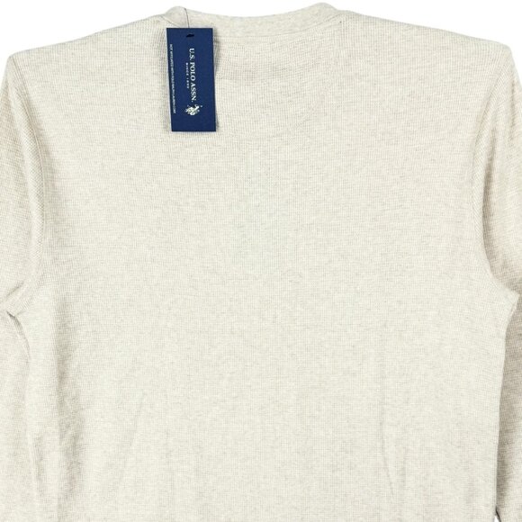 U.S. Polo Assn Men's Pullover Long Sleeve Sand Heather Henley Shirt Size XXL NWT - Picture 4 of 9